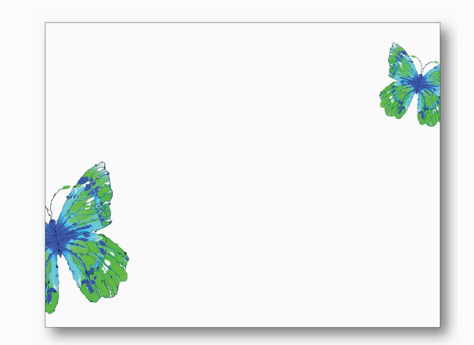 Butterfly Watercolor Green Note Block