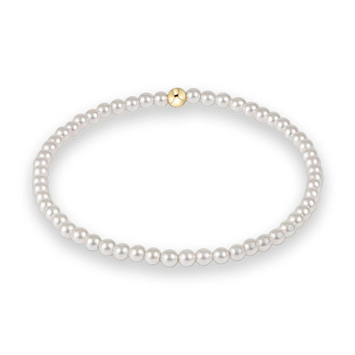 Pearl necklace with a gold clasp on a white background