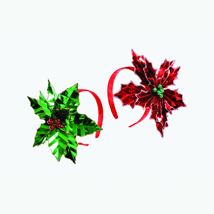 Poinsettia Foil Paper Headband