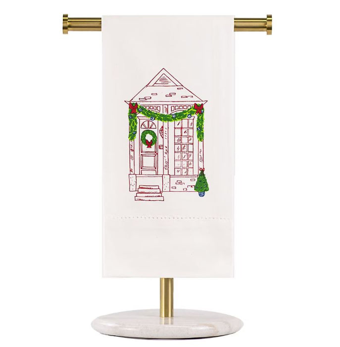 Christmas House Hemstitch Hand Towel