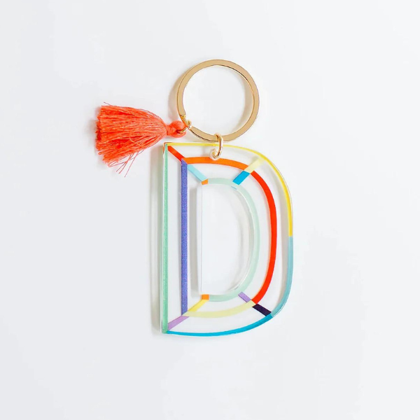 Colorful Initial Keychain