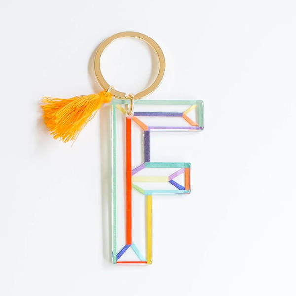 Colorful Initial Keychain