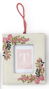 Holiday Embroidered Photo Frame Ornament