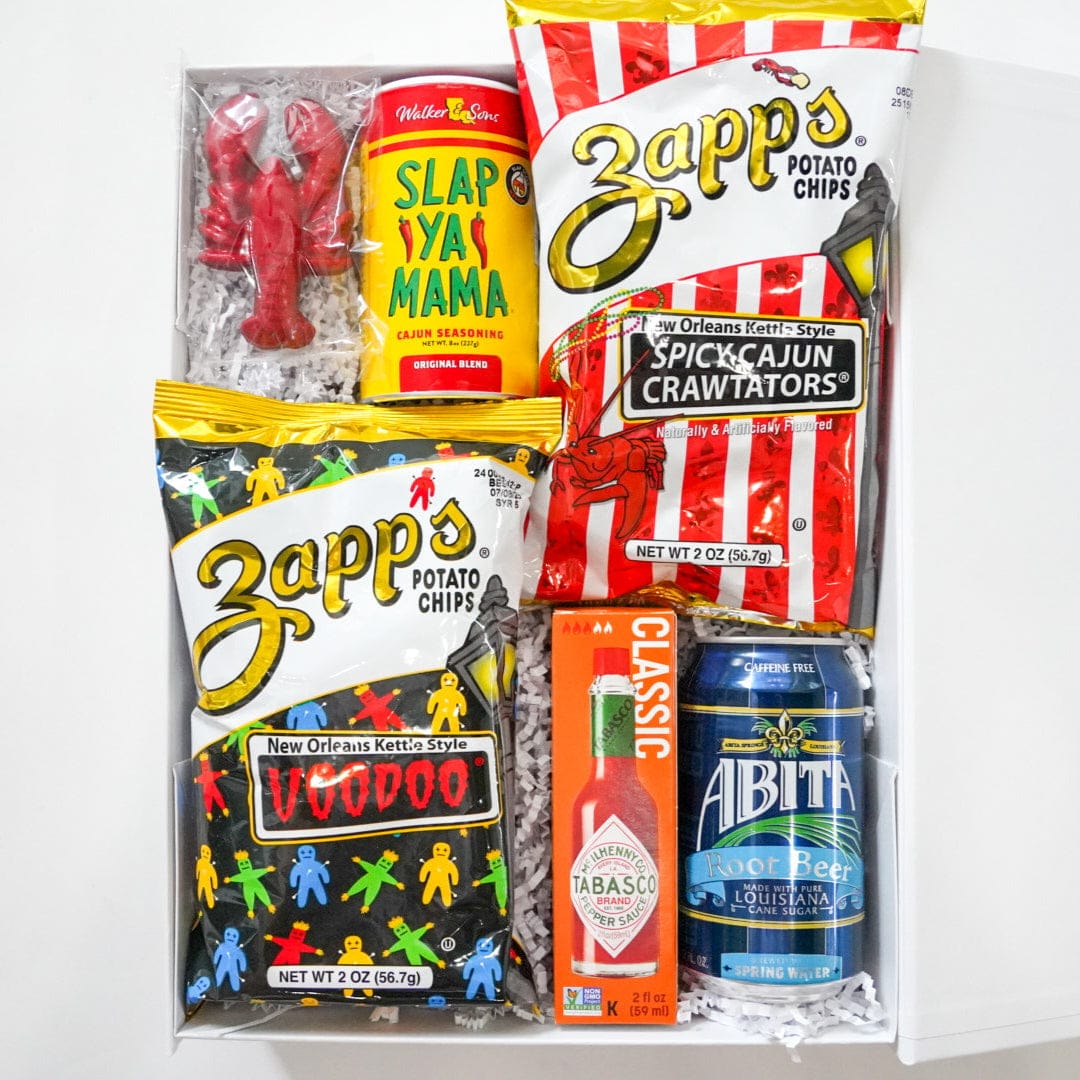 Assorted snack items including Zapp&