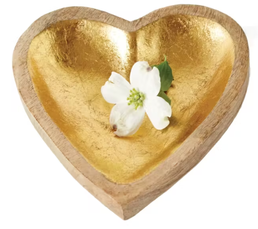 Decorative Mango Wood Heart Bowl