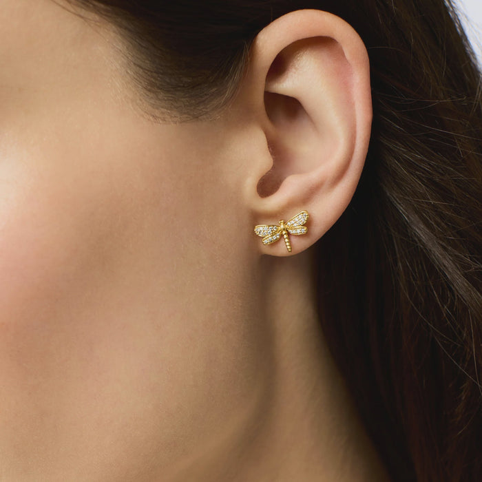 Dragonfly Pave Stud - Cubic Zirconia