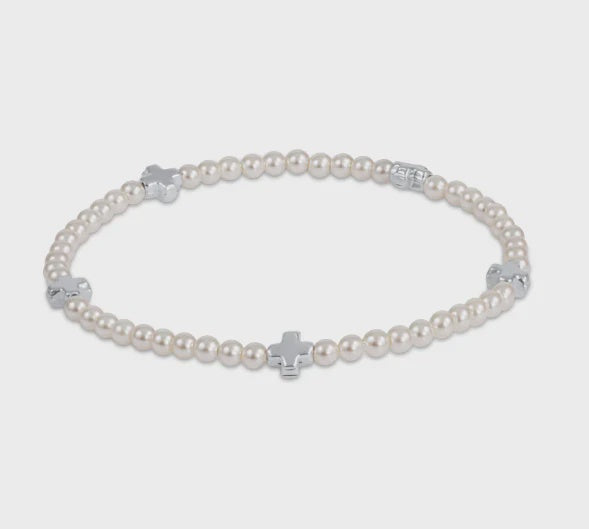 Signature Cross Small Pearl Pattern Bracelet