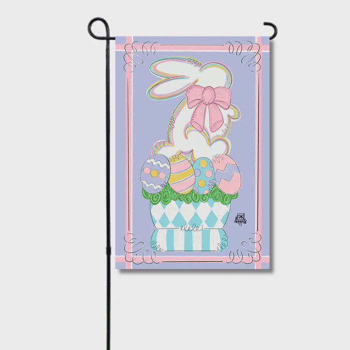 White Bunny Garden Flag