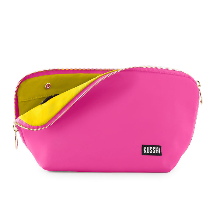 Signature Makeup Bag - Flamingo Pink/Sunshine Yellow