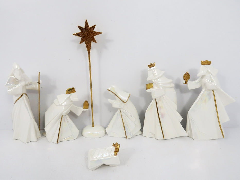 Glazed Porcelain Nativity Set of 7