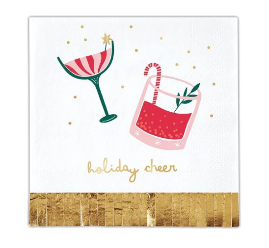 Foil Fringe Napkin - Holiday Cheer