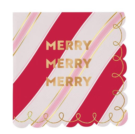 Foil Scallop Napkin - Merry