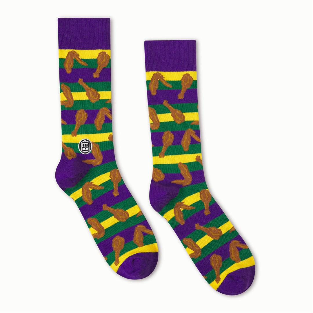 Bonfolk Mardi Gras Friend Chicken Socks