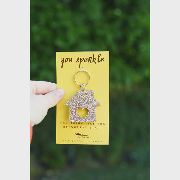 Gold Glitter Keychain