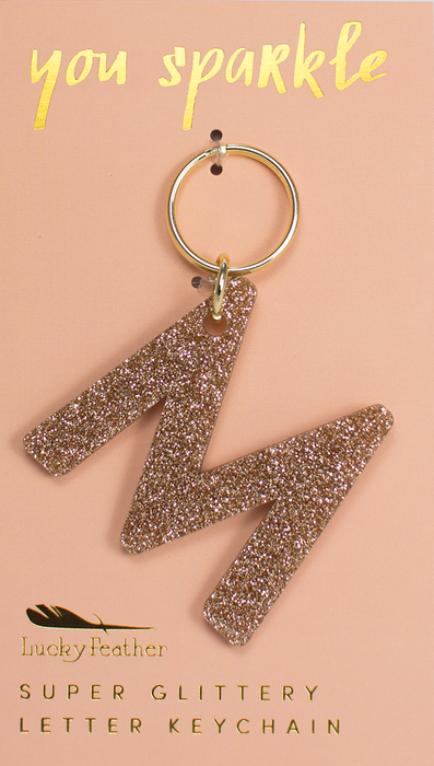 Glitter Letter Keychain