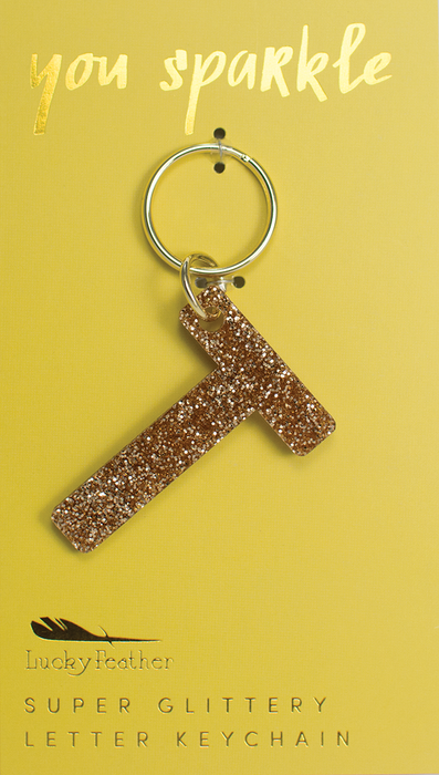 Glitter Letter Keychain