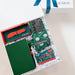 Gift set with stationery items and soap bar on a white surface