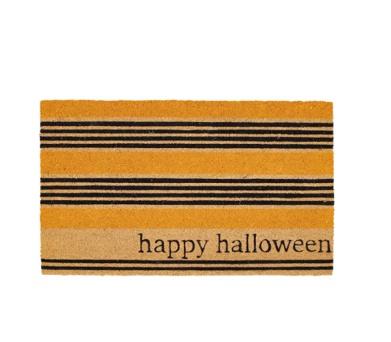 Happy Halloween Stripe Coir Doormat