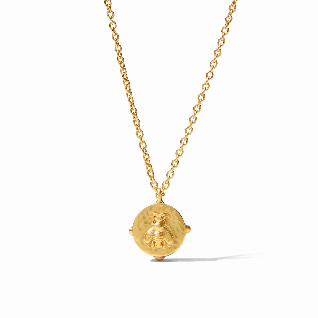 Honeybee Solitaire Necklace - Iridescent Montana Blue