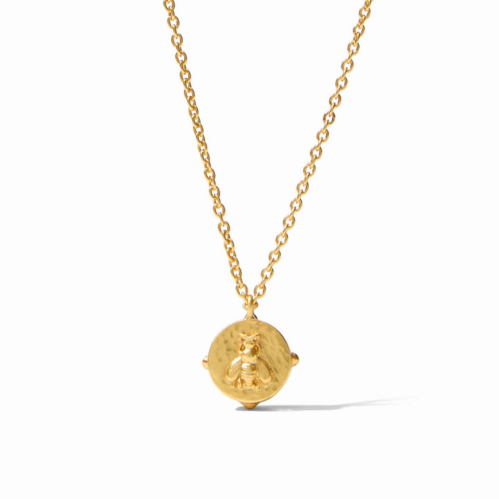Honeybee Solitaire Necklace - Iridescent Montana Blue
