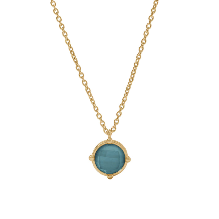 Honeybee Solitaire Necklace - Iridescent Montana Blue