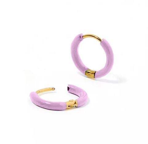Huggie Earrings - Scarlett Hoop Purple 12mm