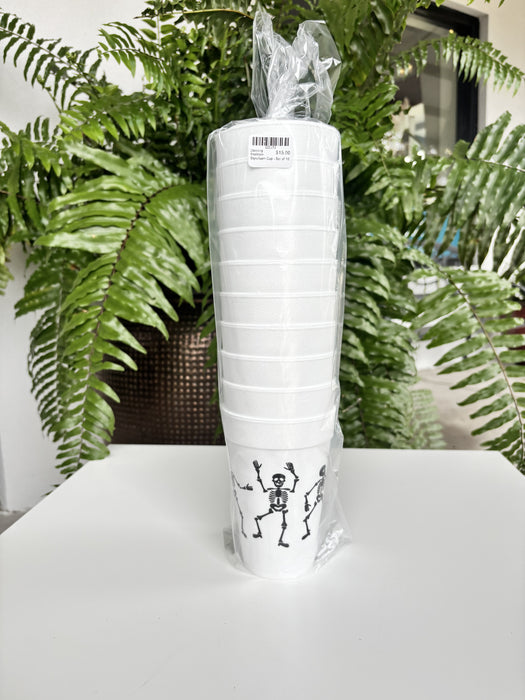 Dancing Skeleton Styrofoam Cup - Set of 10