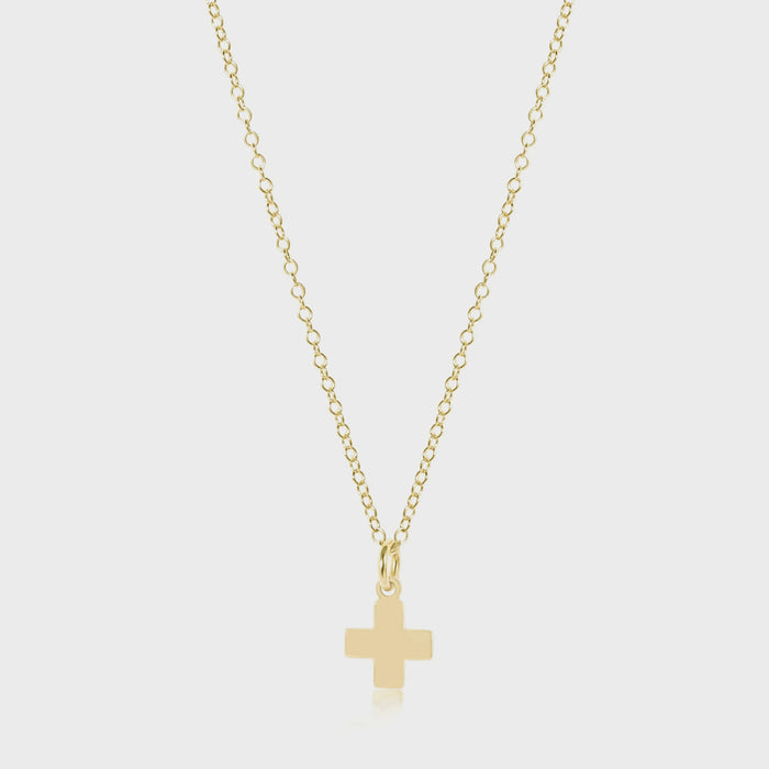 16" Necklace Gold - Signature Cross Gold Charm