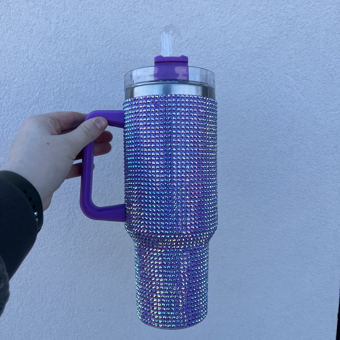 Purple Rhinestone Tumbler