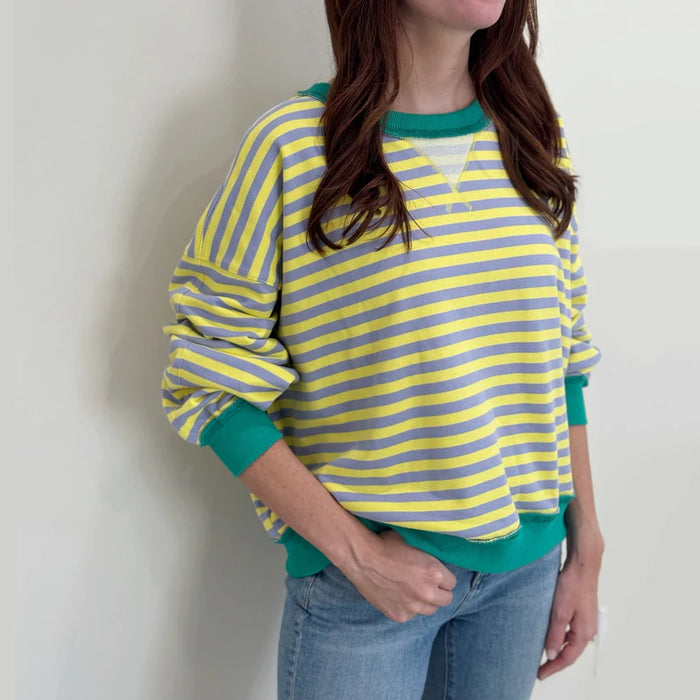 Mardi Pastel Stripe Crewneck