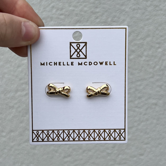 Luxe Bow Gold Studs