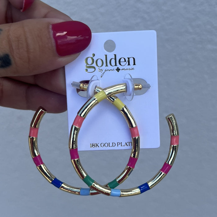 Gold Plated Colorful Hoop