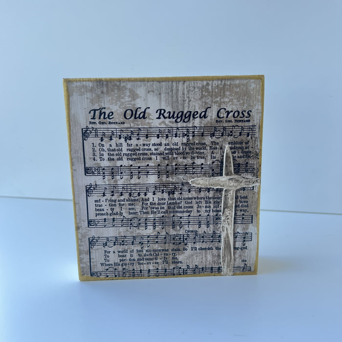 Old Rugged Cross 6x6 Block
