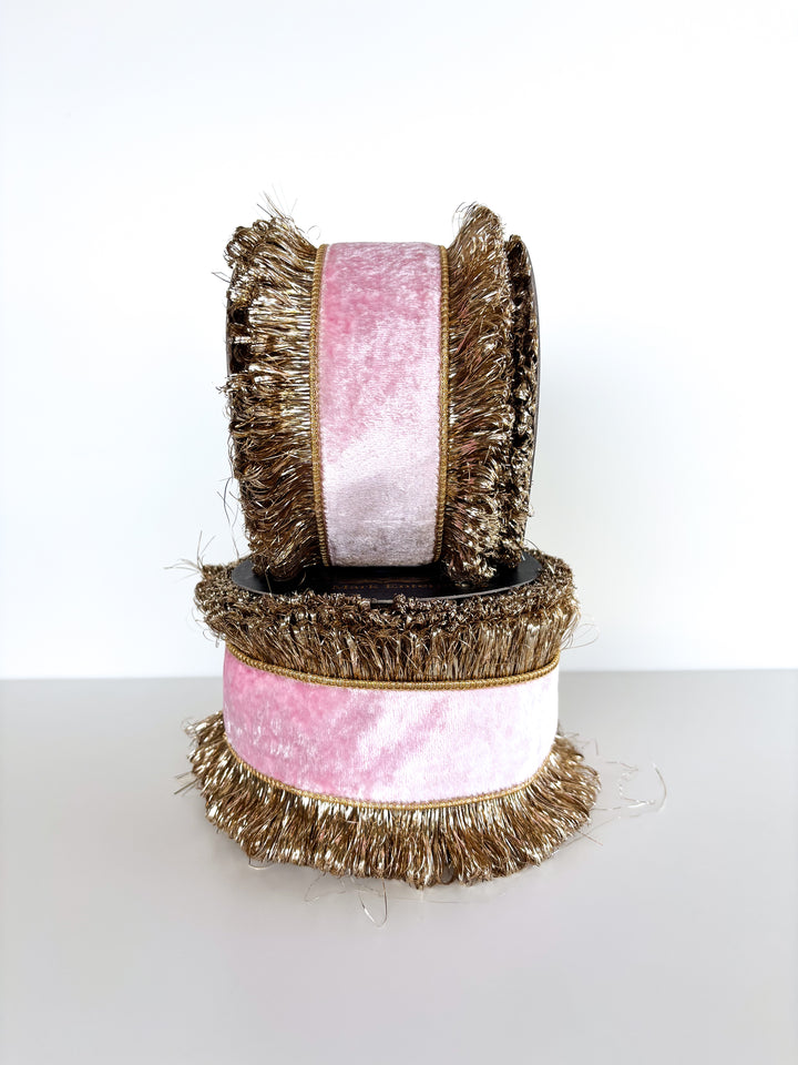 Pink Velvet DBL Sided Trim/Back Metallic Dupion 4 x 10yd