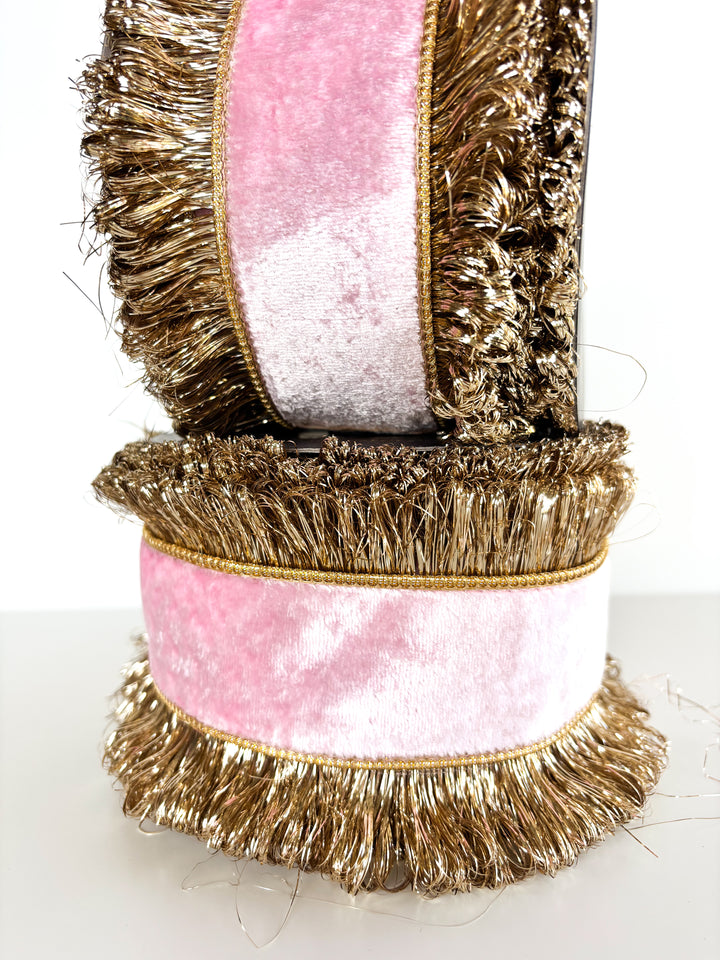 Pink Velvet DBL Sided Trim/Back Metallic Dupion 4 x 10yd