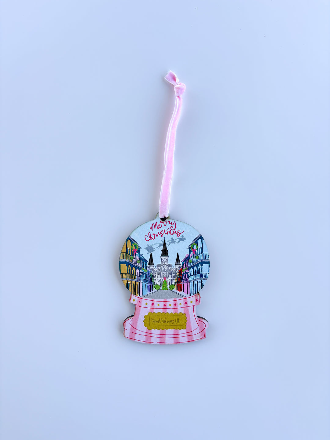 NOLA Globe Wood Ornament