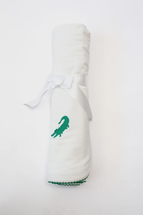 Alligator Embroidered Pip Blanket