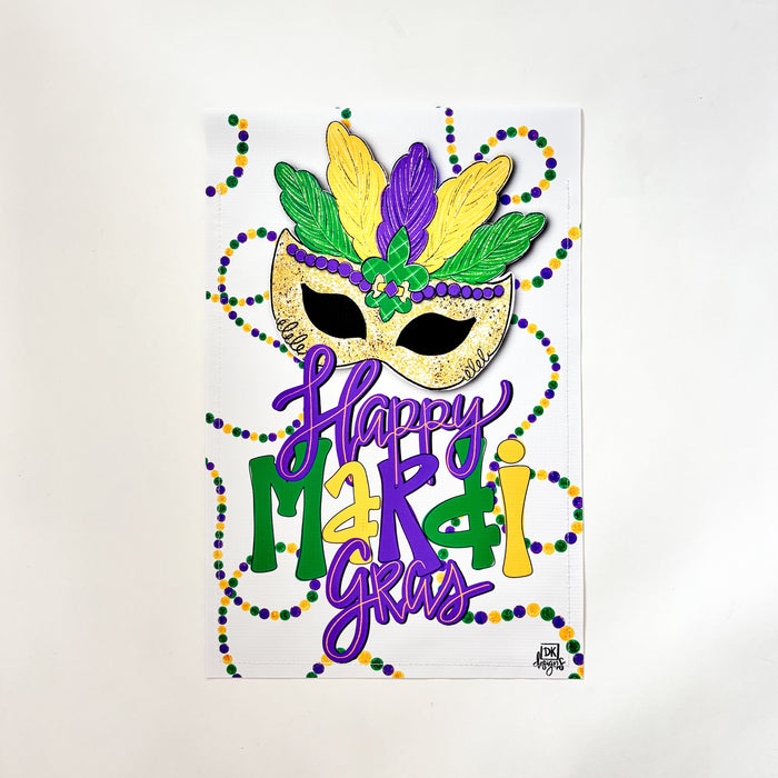 Mardi Gras Mask - Garden Flag