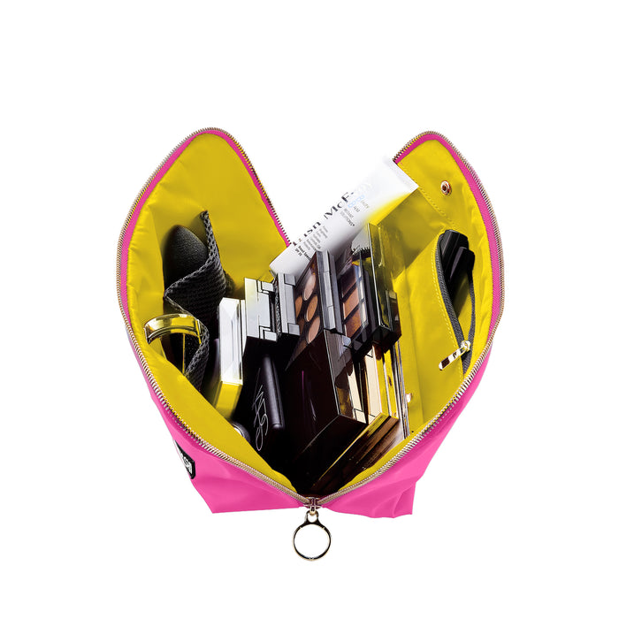 Signature Makeup Bag - Flamingo Pink/Sunshine Yellow