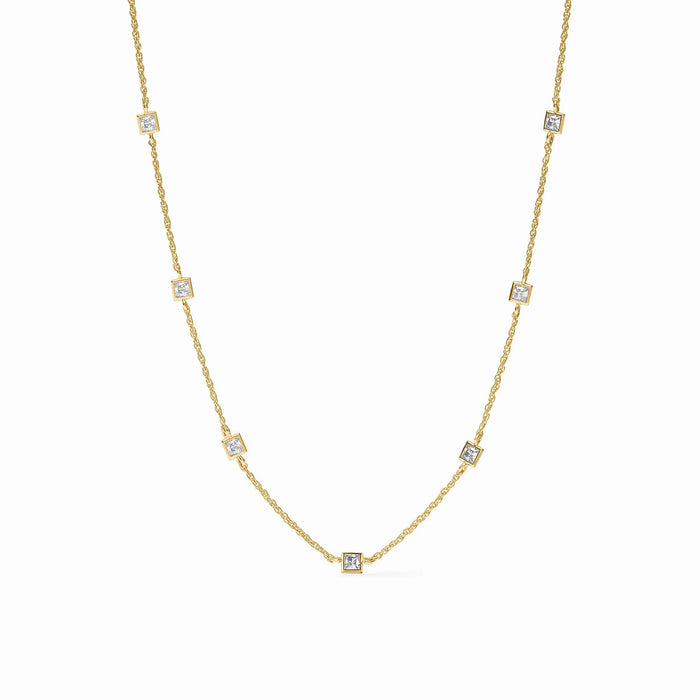 Jolie Delicate Station Necklace - Cubic Zirconia