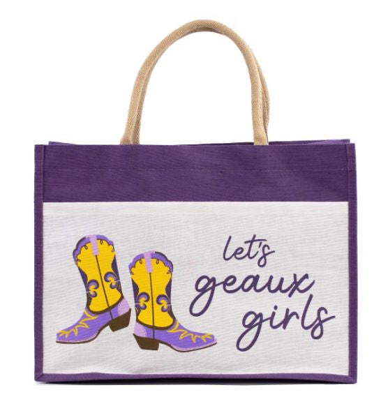 Let's Geaux Girls Juco Pocket Tote