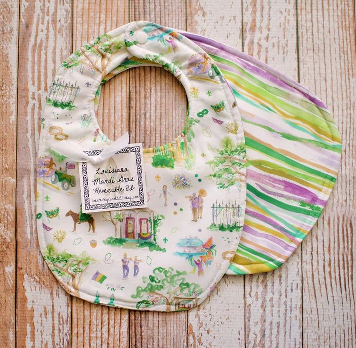 Mardi Gras Reversible Bib