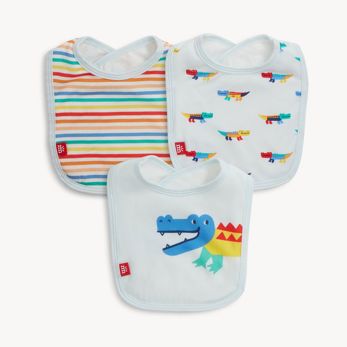 Crocodile Colorpop Modal Magnetic Bibs - 3 Pack