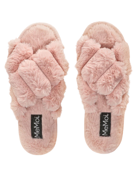 Double Cross Plush Slippers