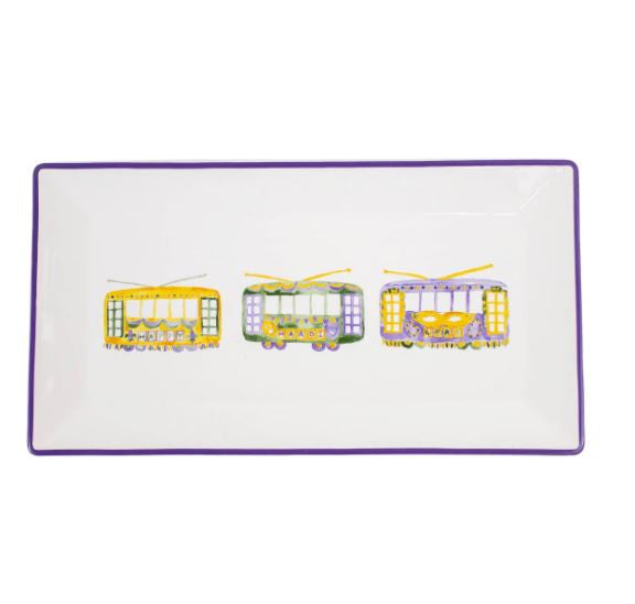 Mardi Streetcar Rectangle Platter