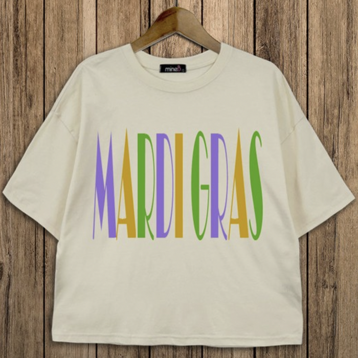 Mardi Gras Graphic Crop Tee