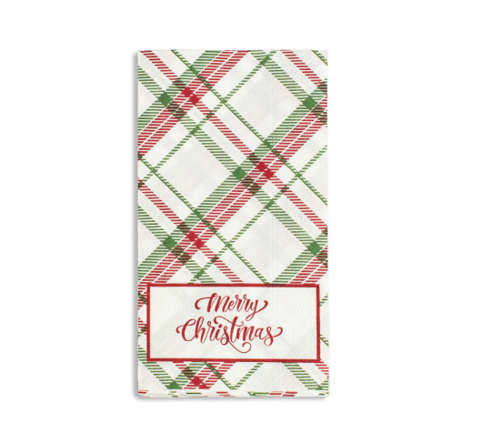 Merry Christmas Layton Plaid Guest Napkins