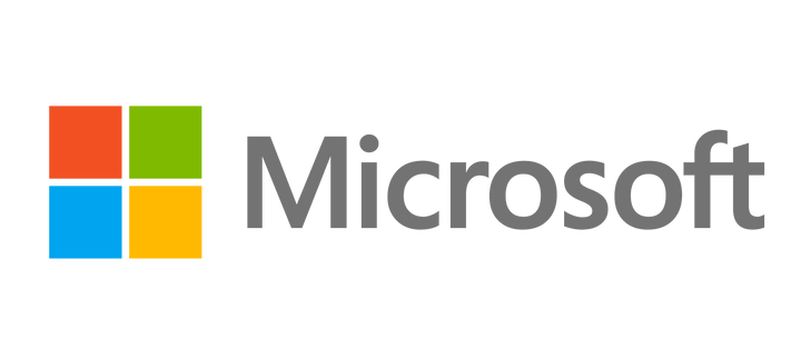 Microsoft logo on a black background