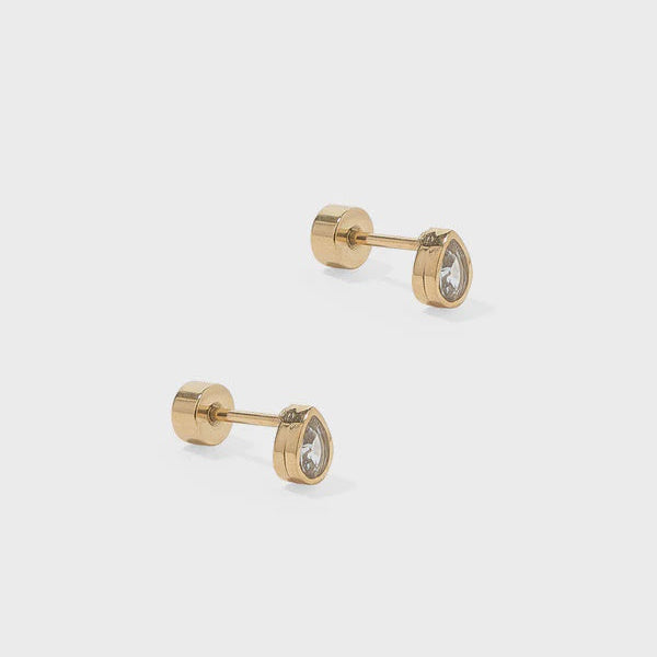 Screwback Stud Earrings - Paloma Pear Gold