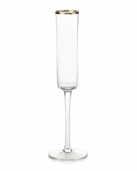 Gold Rim Triangular Champagne Flute